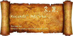 Kuczkó Márta névjegykártya